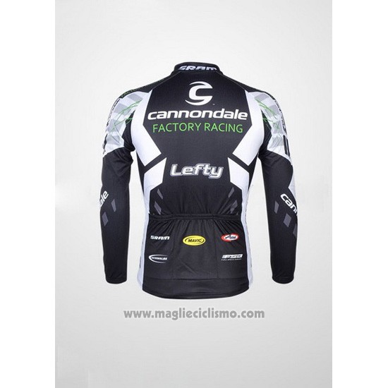 2012 Abbigliamento Ciclismo Cannondale Nero e Bianco Manica Lunga e Salopette